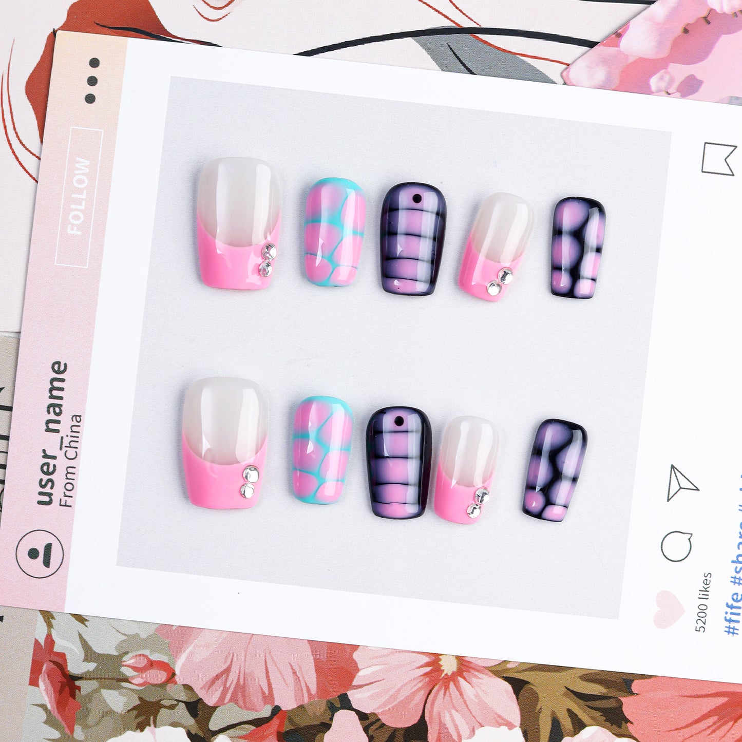 New Arrival High Quality Short Fashionable 100% Handmade Salon Soft Gel Press on Nails Acrylic False Coffin Nails for Women