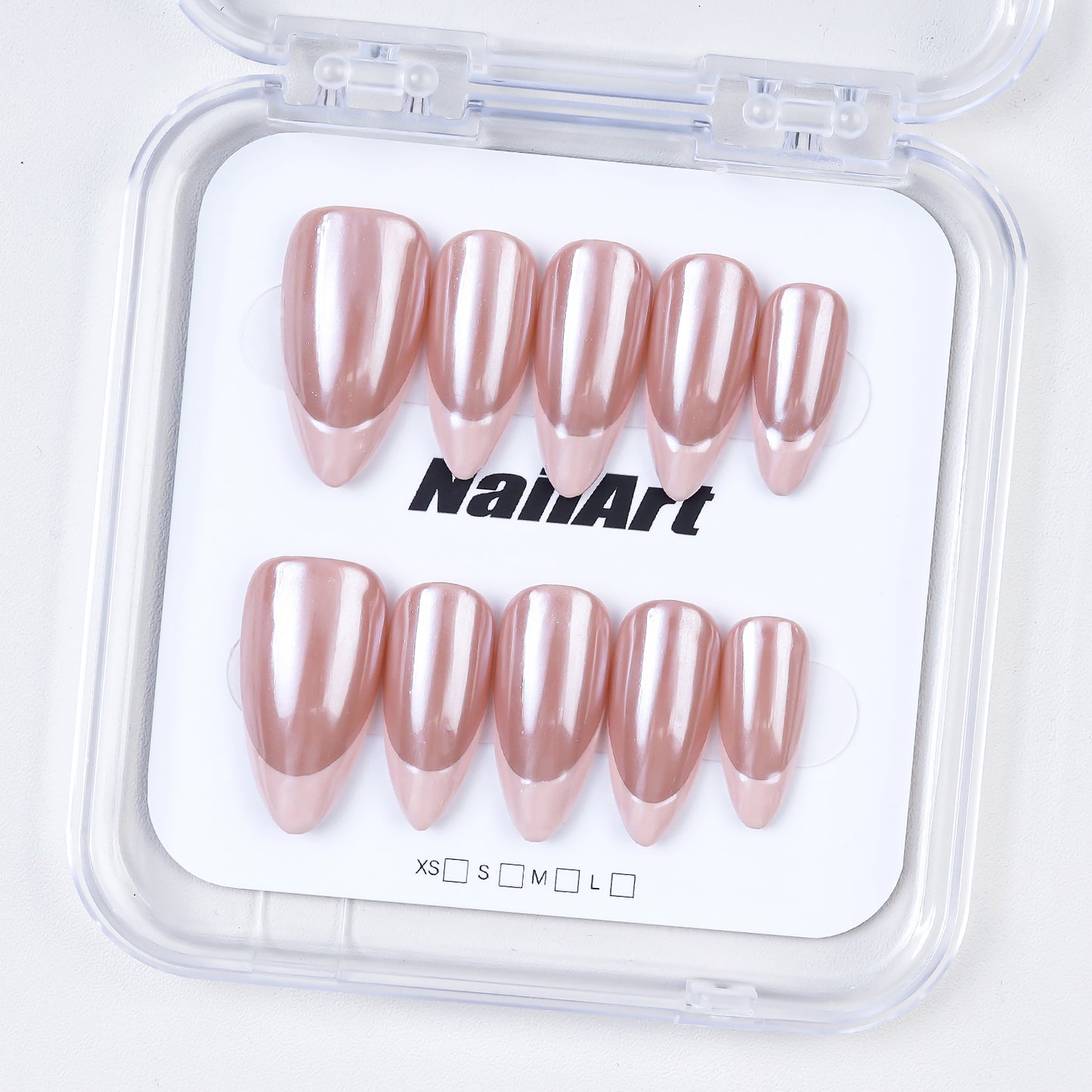 Wholesale Aurora Handmade French Acrylic Press-On Nails High Quality False Artificial Fingernails Art with Custom Box