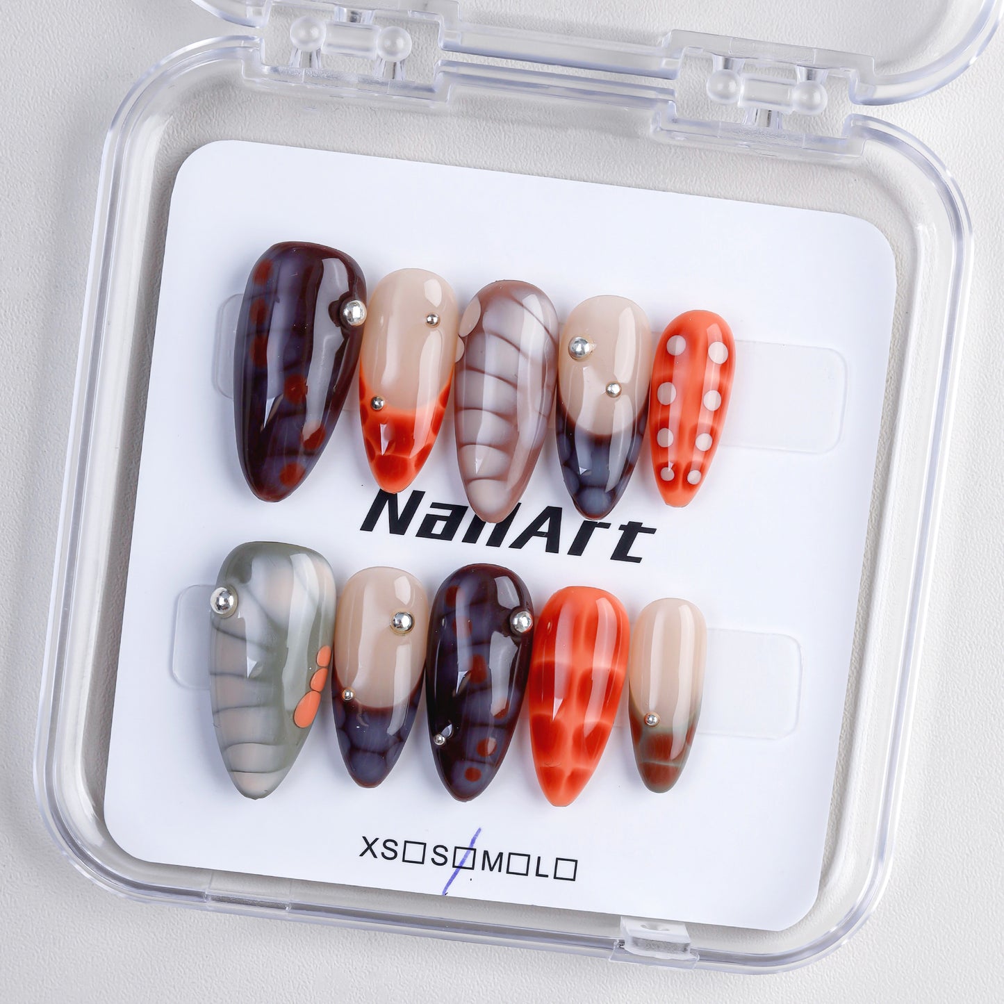 Wholesale High Quality Gel Wear Nail Punk Y2K Almond Colorful Blooming Black Panting False Nails Handmade Press for Finger