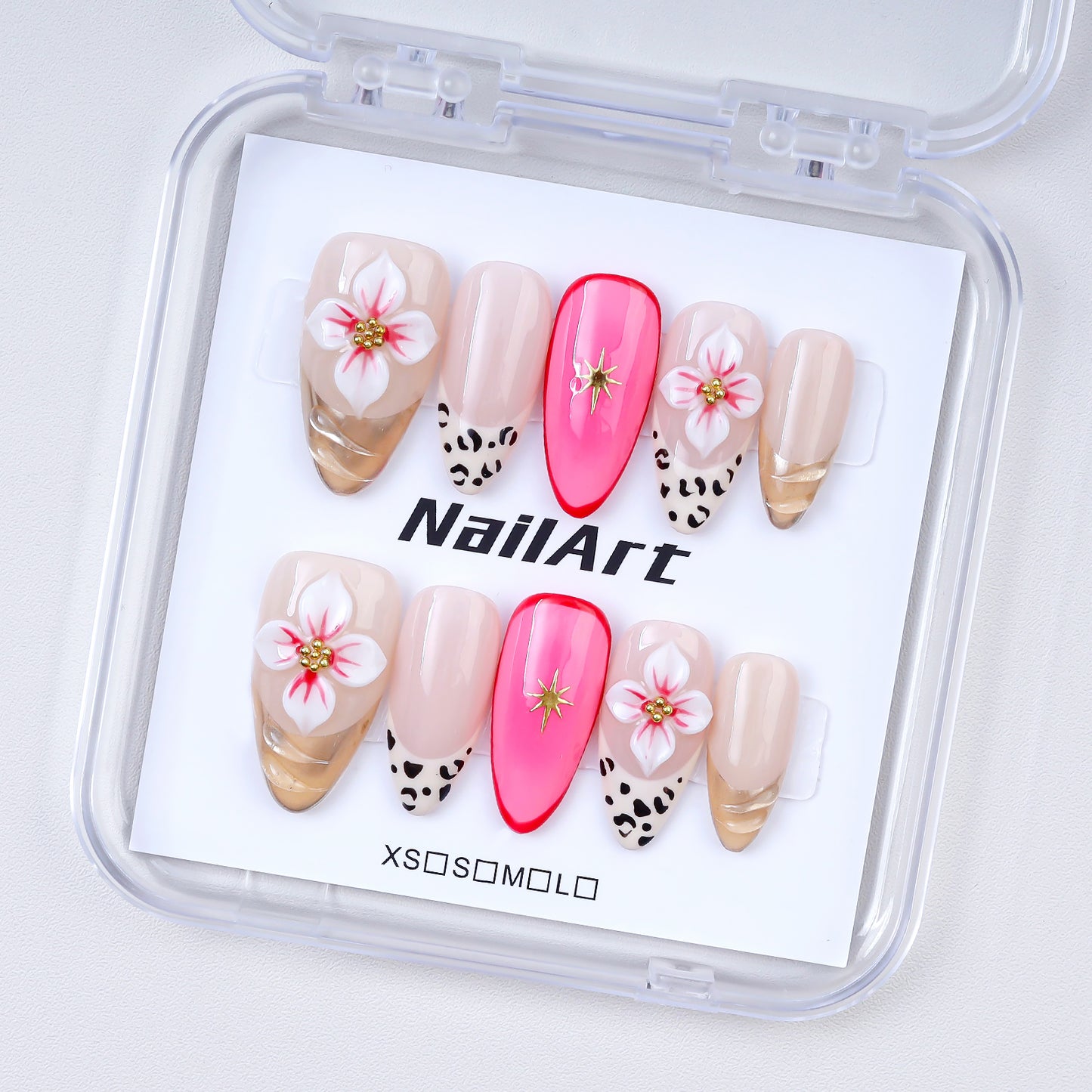 Wholesale Almond Acrylic False Nail Low Moq Customization 3d Fingernails False Nails Reusable Handmade Press on Nails