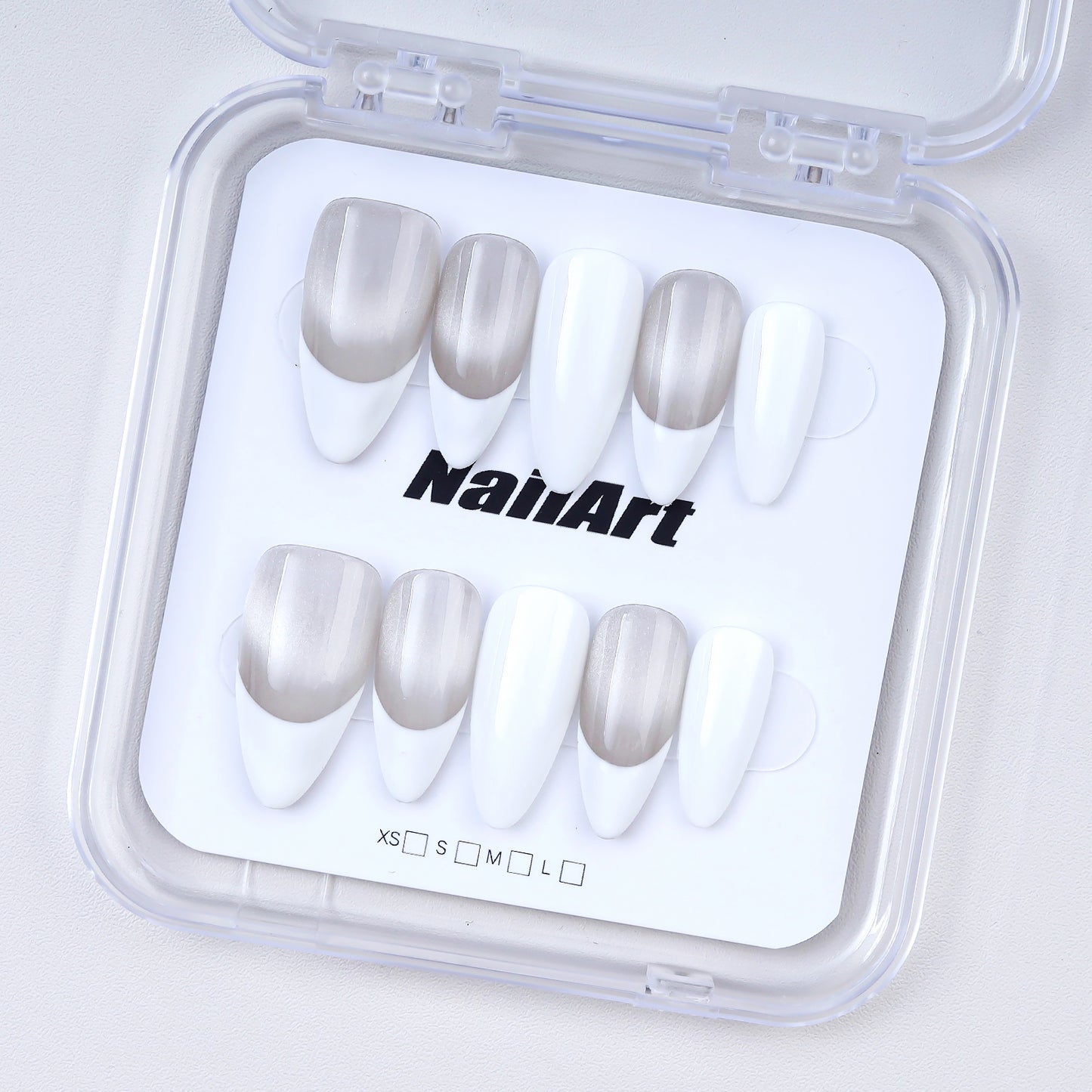 High Quality Custom Handmade Acrylic Almond Shape Fake Nails French White Tip Press on for Fingers Factory Price