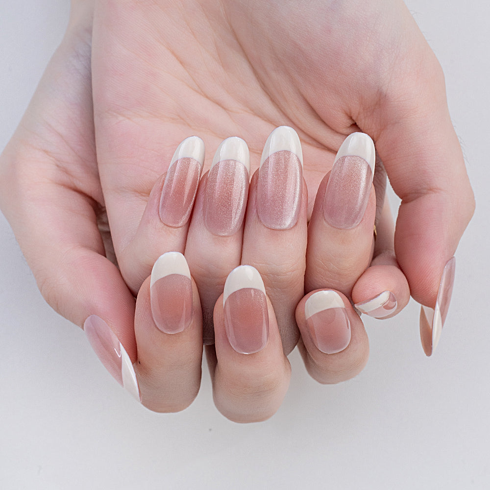 High Quality Wholesale Gradient Pink Glue Artificial 10PCS Handmade French Press on Nails for Women Girls Nail Art Accessories