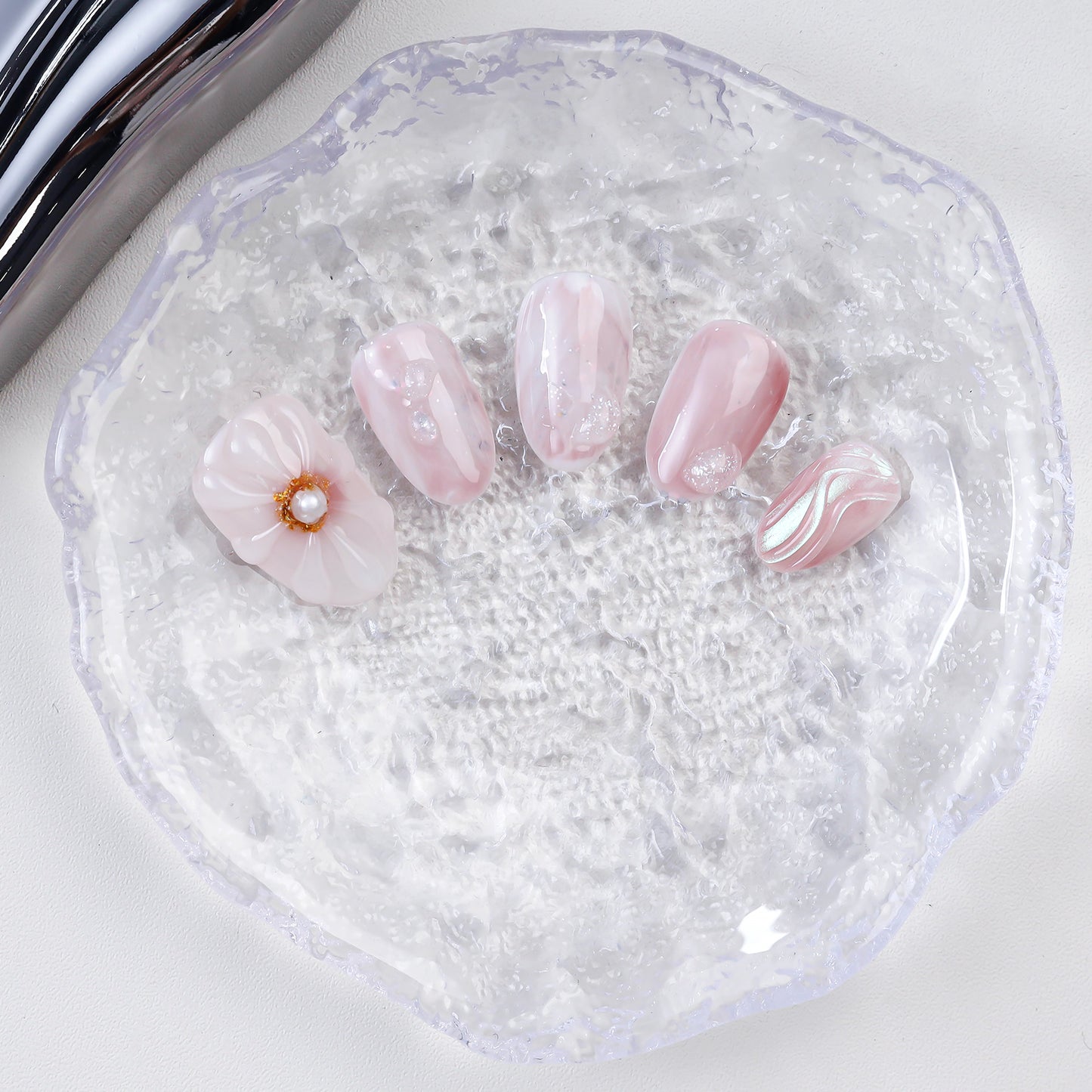 High Quality 10pcs Handmade 3D Short Acrylic Gel Press Nails Cute Summer Design Private Label False Nails