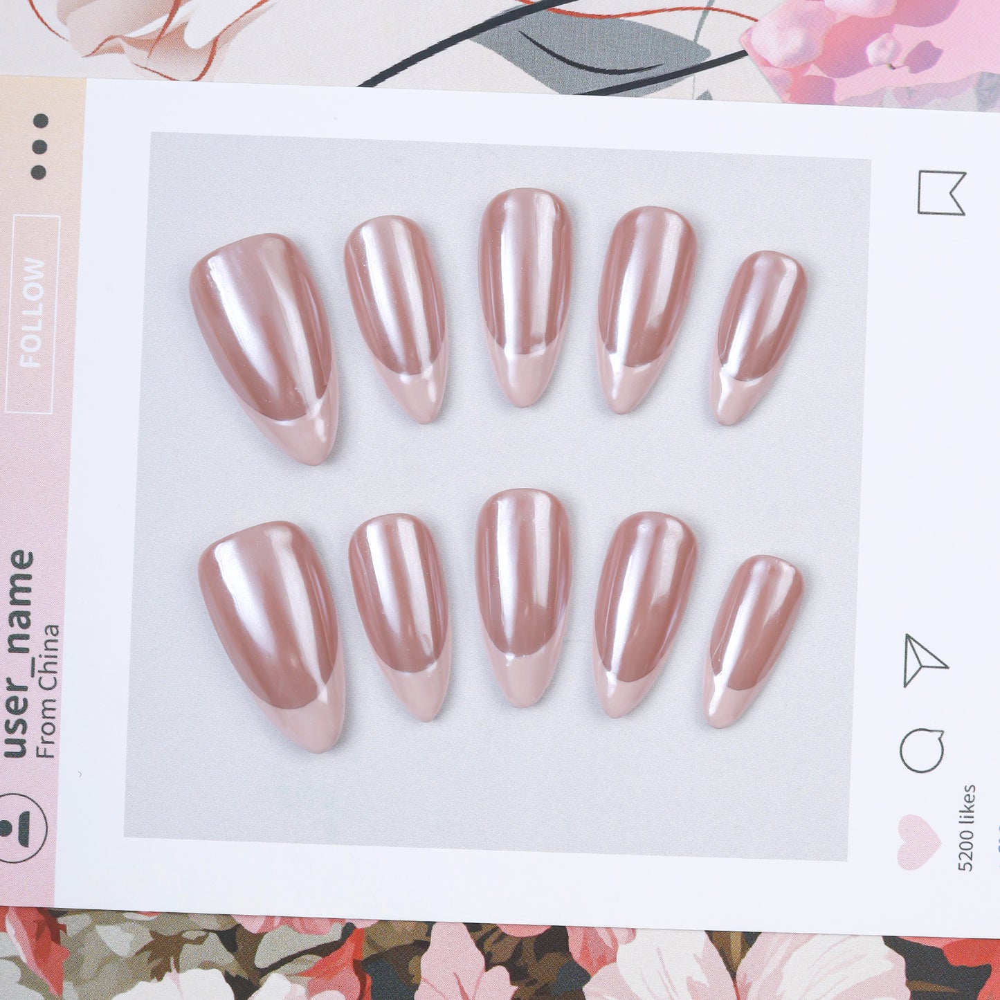 Wholesale Aurora Handmade French Acrylic Press-On Nails High Quality False Artificial Fingernails Art with Custom Box
