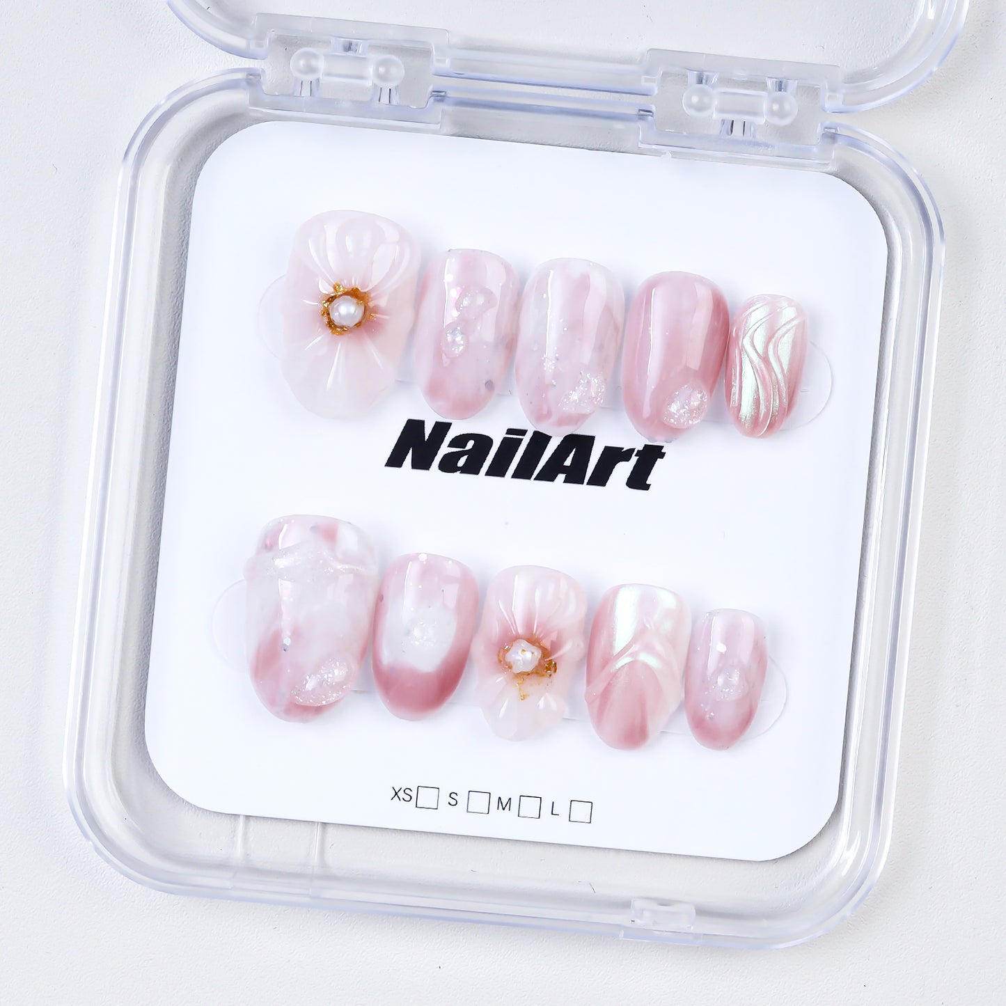 High Quality 10pcs Handmade 3D Short Acrylic Gel Press Nails Cute Summer Design Private Label False Nails