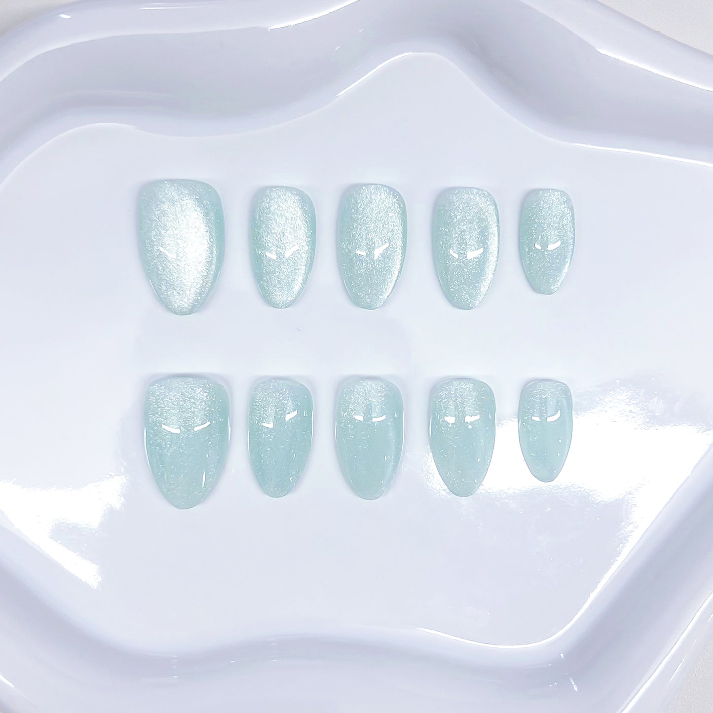 Multi-color Cats Eye Short Almond Handmade Press on Nails 10 Pcs High Quality Wholesale Reusable False Nails with Glue