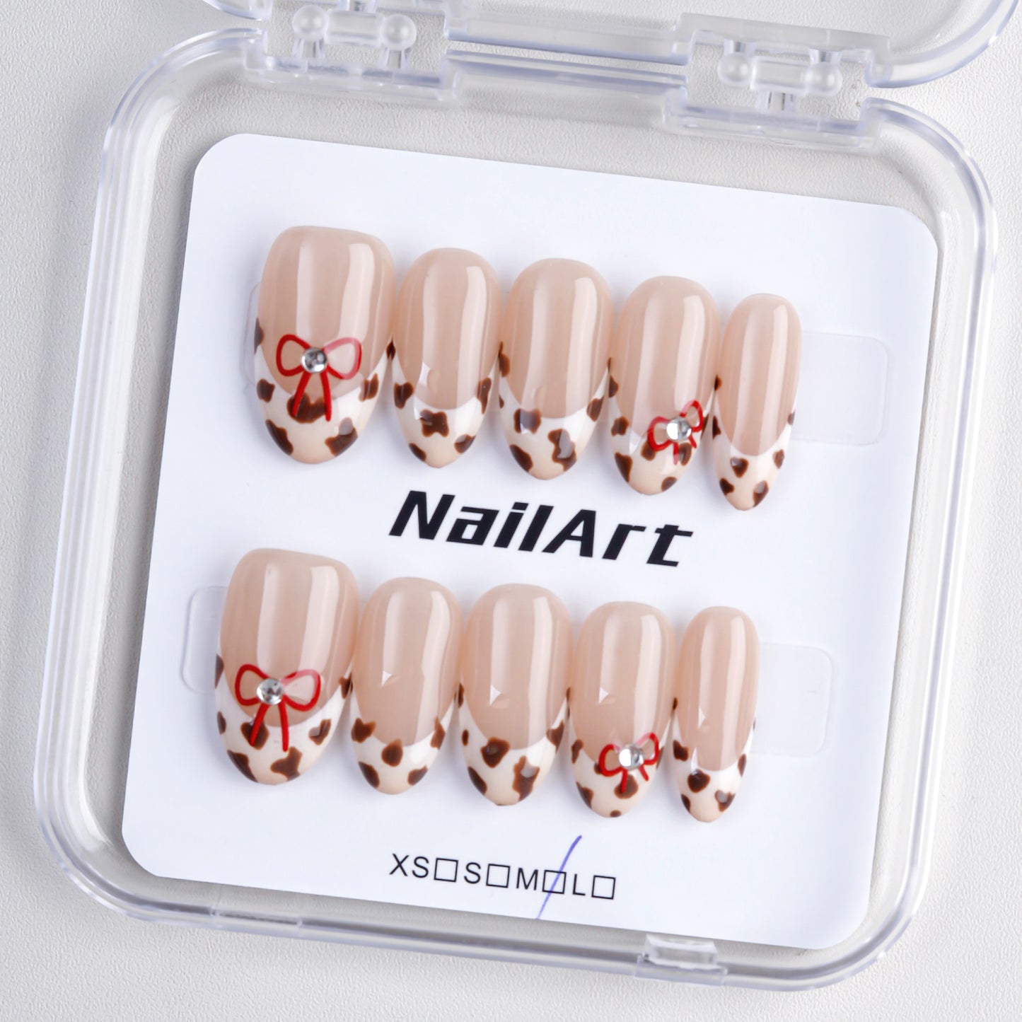 Wholesale Short Medium Almond Leopard Print French Fake Nails Handmade Press-on Acrylic False Nails Soft Artificial Fingernails
