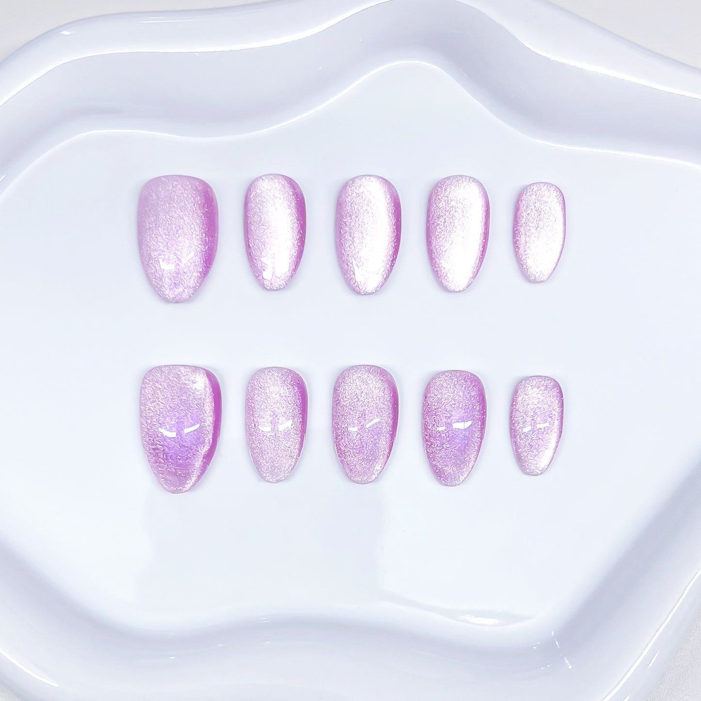 Multi-color Cats Eye Short Almond Handmade Press on Nails 10 Pcs High Quality Wholesale Reusable False Nails with Glue