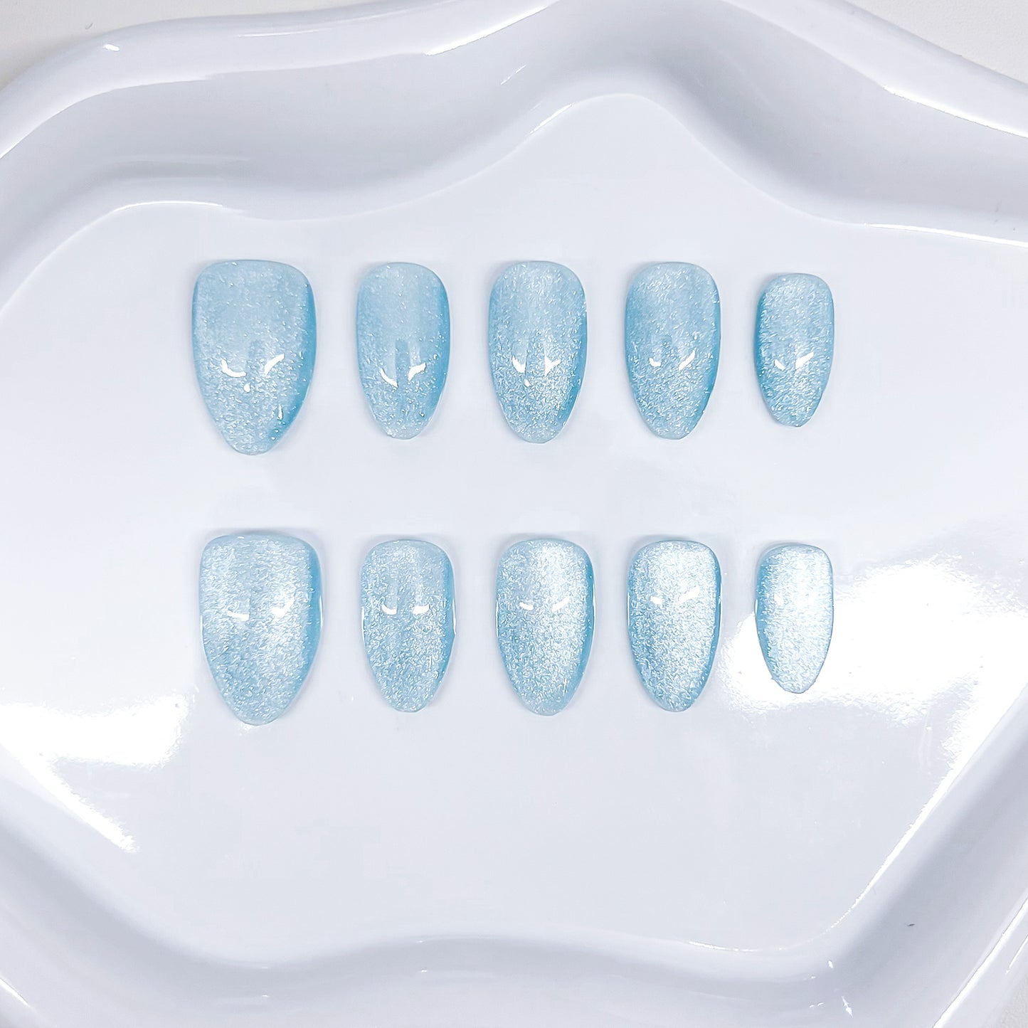 Multi-color Cats Eye Short Almond Handmade Press on Nails 10 Pcs High Quality Wholesale Reusable False Nails with Glue